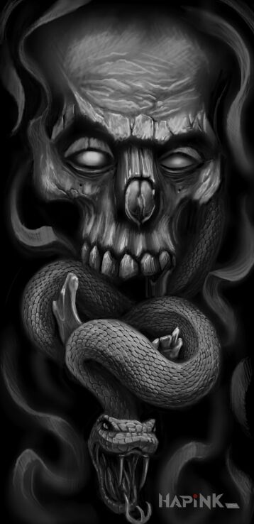 Designs czaszunia z wężem - surrealistic