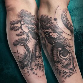 Tatuaż Siły natury na ręce motyw: florystyczne styl: dotwork