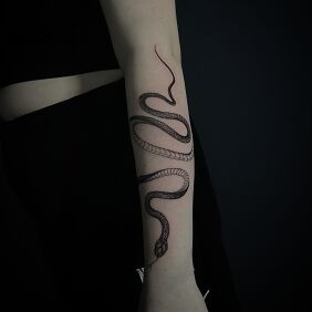 Tattoo Viper On the arm motif: animals style: graphic / illustrative