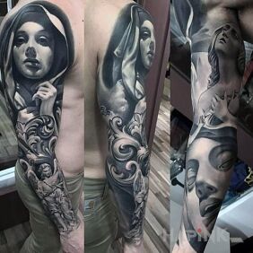 Tattoo Concrete work on the forearm motif: sleeves
