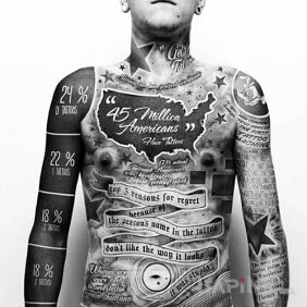 Tattoo Info on USA on the neck motif: sleeves