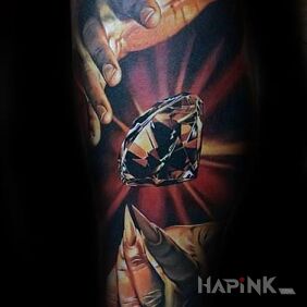 Tattoo Diamond on the forearm motif: 3D style: realistic