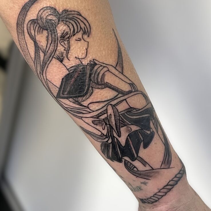 Tattoo Księżniczka Sali in manga / anime motif and graphic / illustrative style on the forearm