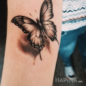 Tattoo Butterfly On the arm motif: butterflies style: realistic
