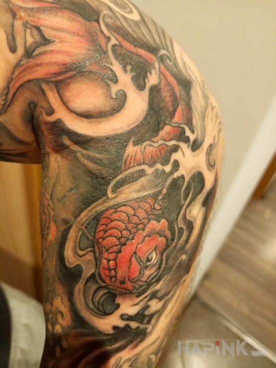 Tattoo Koi in animals motif and japanese / irezumi style On the arm