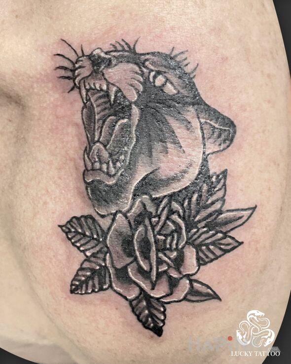 Tattoo Classics never go out of fashion in cover-up motif and oldschool style on the shoulder