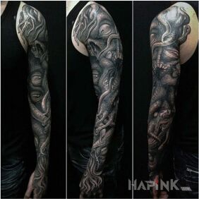 Tattoo Strange sleeve on the forearm motif: sleeves