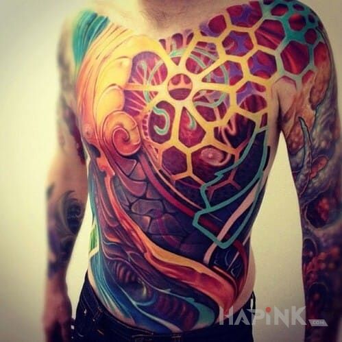 Tattoo Kolorowy witraż in other motif on the chest