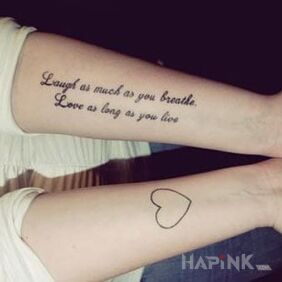 Tattoo An inscription from the heart on the forearm motif: lettering