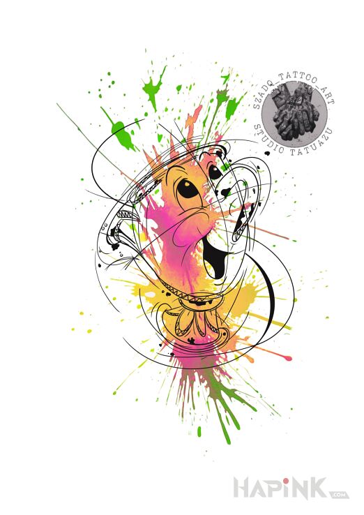 Designs filiżanka z pięknej i bestii w stylu watercolor - Watercolor