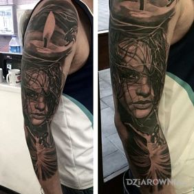 Tatuaż Tancerka na przedramieniu motyw: twarze styl: realistyczne
