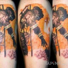 Tattoo Firefighter on the upper arm motif: characters