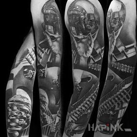 Tattoo Mindfuck on the forearm motif: sleeves