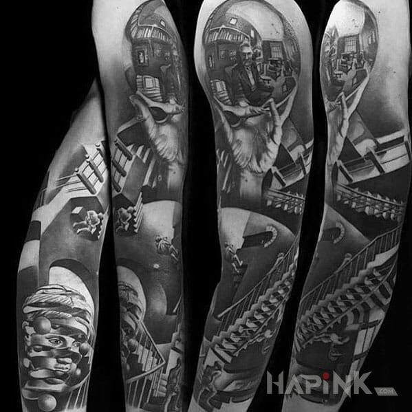 Tattoo Mindfuck in 3D motif on the upper arm