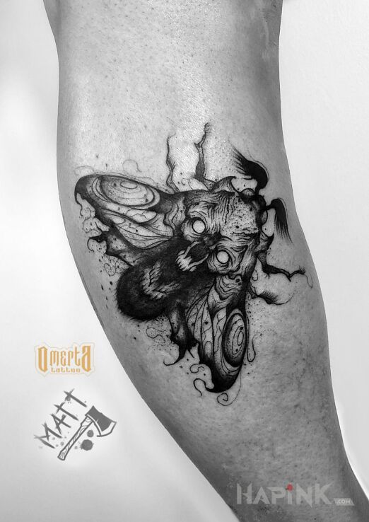 Tattoo Moth in insects motif and sketch style On the arm