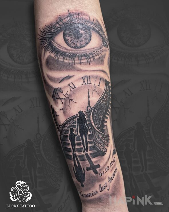 Tattoo Tattoo commemorating the most important person 🌹❤️ in Love motif and realistic style on the forearm