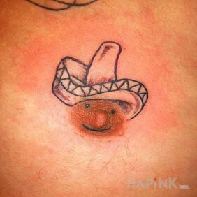 Tattoo Hello friend on the breast motif: funny style: minimalistic