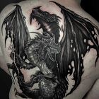 Two powerful dragons across the entire back