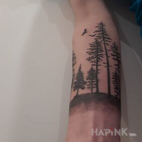 Tattoo Forest on the forearm motif: other