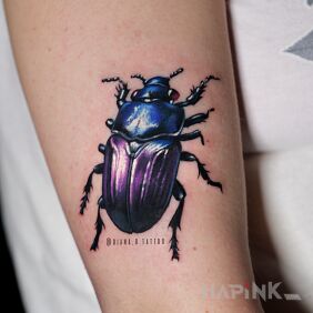 Tattoo Microrealistic Beetle On the arm motif: animals style: realistic