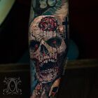 Brain eater zombie tattoo
