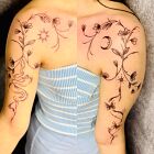 Delicate flowers with butterflies and a snake