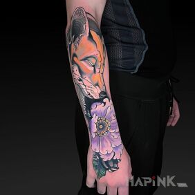 Tattoo Japanese Fox on the forearm motif: animals style: japanese / irezumi