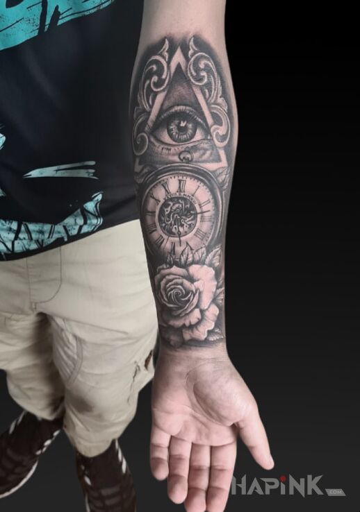 Tattoo Classically ;) in floral motif and realistic style On the arm