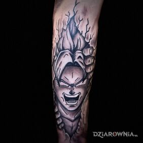 Tatuaż Dragon Ball na ręce motyw: postacie styl: kreskówkowe / komiksowe