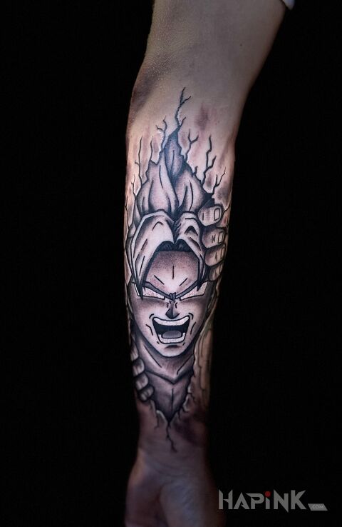 Tattoo Dragon Ball in manga / anime motif and graphic / illustrative style on the forearm