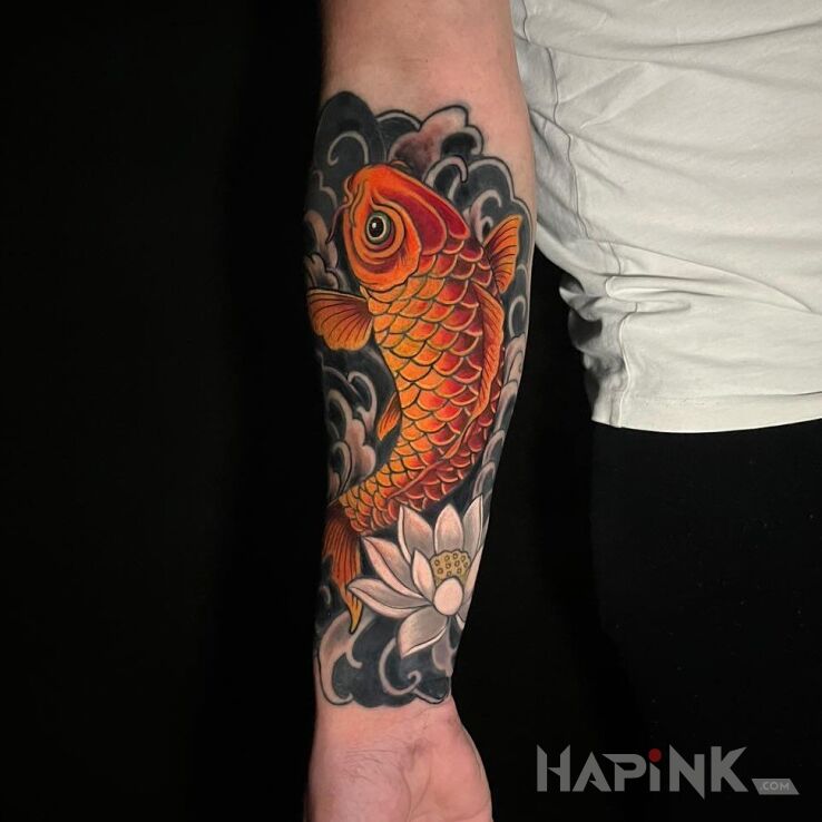 Tattoo Koi carp in animals motif and japanese / irezumi style On the arm