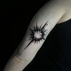 Wheel with rays star in dark style