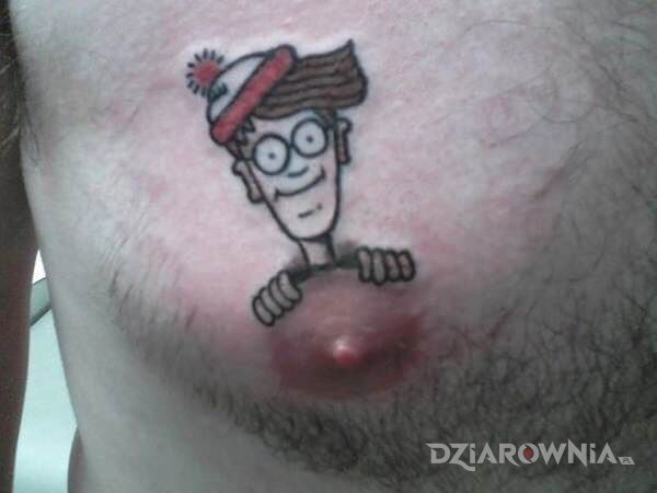 Tatuaż Walle w motywie kolorowe i stylu kreskówkowe / komiksowe na klatce