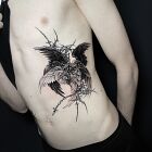 Seraphim against a neotribal background