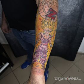 Tatuaż Kontynuacja Rękawa z Dragon ball na ręce motyw: manga / anime styl: graficzne / ilustracyjne