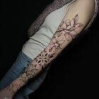 Half sleeve flowers and mandala