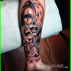 Tattoo Another ;) on the forearm motif: faces