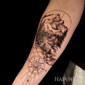 Tattoo Travels On the arm motif: nature style: realistic