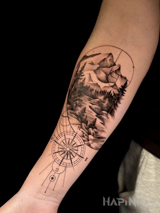 Tattoo Travels in nature motif and realistic style on the forearm
