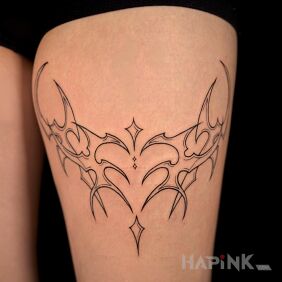 Tattoo Modern tribal on the thigh motif: other style: contour / linework