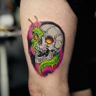 Skull with a snail