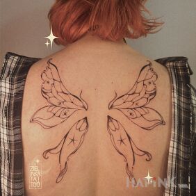 Tattoo Wings for a Fairy on the back motif: wings style: graphic / illustrative