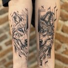 🐺💙 "First tattoo. Unusual matching. And total flow." 💙🐺