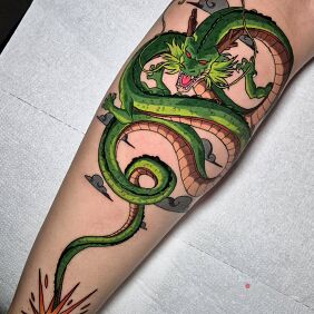 Tattoo Shenron Dragon Ball Anime On the arm motif: dragons style: cartoon / comic book