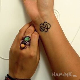 Tattoo Heart and infinity on the wrist motif: other