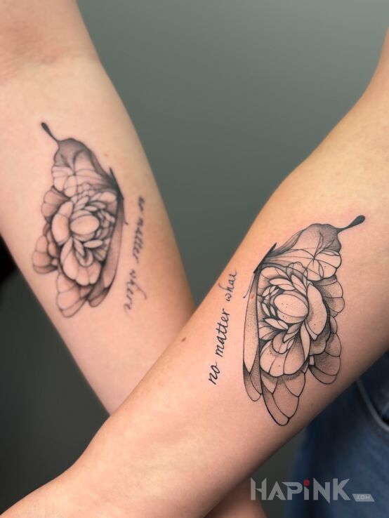 Tattoo Matching motyle in nature motif and graphic / illustrative style On the arm