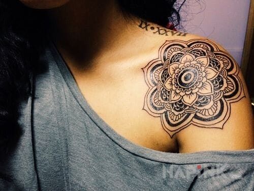 Tattoo Mandala in mandalas motif on the upper arm