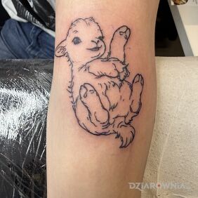 Tatuaż Owieczka na ręce motyw: zwierzęta styl: kontury / linework