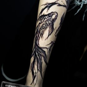 Tattoo Rybki koi on the forearm motif: animals style: sketch