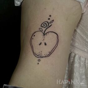 Tattoo Apple On the arm motif: floral style: contour / linework